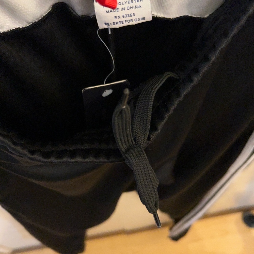 NWT- Carol Vee Black Track Pants with White Stripes - Picture 8 of 9